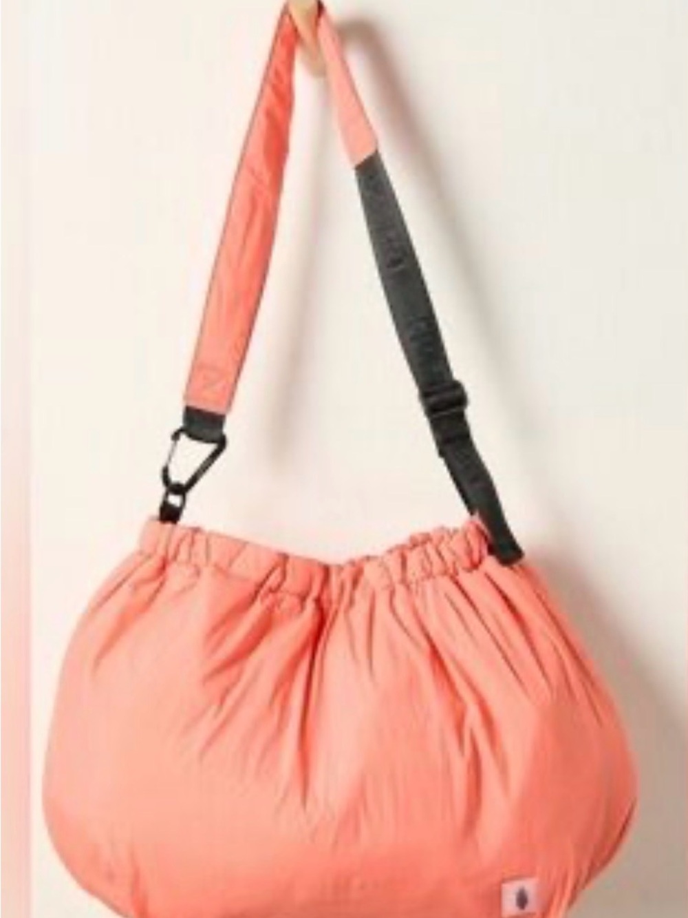 Free People Coral Puffer Shoulder Bag with Black Strap